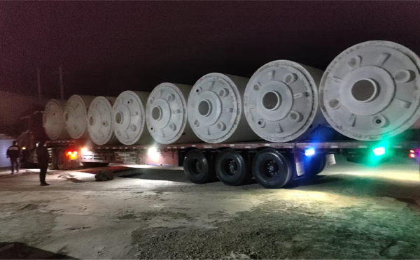 环县锥底桶交付现场